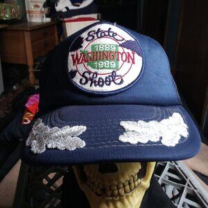 Vintage Washington State Shoot 1989 Patch Snap Trucker Hat Scrambled Eggs
